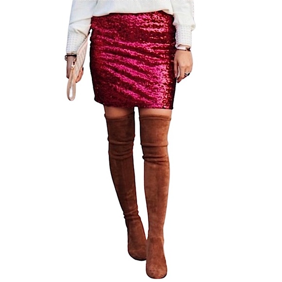 H&M Dresses & Skirts - H&M Divided Sequins Red Skirt